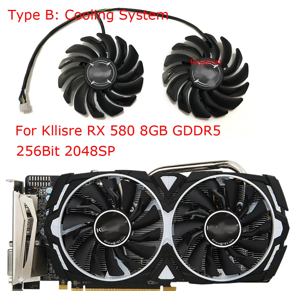 Rx 580 8Gb 2048Sp Gpu - 2 buah/set, VGA, pendingin VGA GPU,
